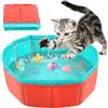 LQTSLFM Piscina per Gatti, Piscinetta per Gatti, Piscina Cani, Piscina per Gatti Pieghevole, Piscina Gioco per Cani e Gatti Possano Giocare nell'acqua, Fare il Bagno e Riposare (30x10cm-RossoB)
