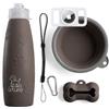 aparkan Bottiglia da 600 ml. La dimensione ideale. Acqua Pipi Cani in Silicone A+ Adatto anche per Bevande. Recupera la sua forma. con tappo antigoccia e accessori per cani. Uscita a getto. Marrone