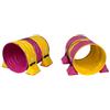 Callieway Hoopers Agility Tunnel Set Profi - Orig Tunnel Set (2 pezzi) per Hoopers Sport Cani (inclusi 2 sacchi a tunnel) (Fuchia/giallo, 80 cm Ø 100 cm di lunghezza)