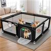 Gimars Recinto Per Cani, 127x127x66 cm Recinto Per Cuccioli Con Cancelletto Per Cuccioli O Cani Di Piccola Taglia, Struttura Robusta, Tessuto Rinforzato, Rete In Nylon Resistente