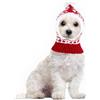 PEUTIER Cappello Natalizio Cane, Rosso Cappello Natalizio Lavorato a Maglia per Cani con Pompon, Carino Snood per Cani Cappello Invernale Caldo Copri Orecchie per Cani Decorazione Calore (Taglia M)