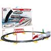 Teorema Giocattoli Freccia Veloce Pista Trenino Elettrico, Treno Giocattolo per Bambini con Luci, Circuito 230cm con Ponte e Accessori Realistici, Facile da Montare, Bianco/Rosso