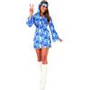 Rubie's Bristol Novelty Flower Power Hippy Girl Costume Set | Da Donna | Blu Costume Donna