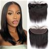 feibin Tessitura brasiliana 13 x 4 pizzo frontale chiusura Capelli Veri 10 Pollici | Lisci capelli umani non trattati brasiliani realizzata a macchina doppia treccia colore nero naturale traspirante leggera