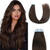 Sunya Extension adesive in veri capelli veri, nero profondo, con nastro | Extension di capelli veri naturali, invisibili, setosi, lisce, 60 cm, 20 pezzi, 50 g/confezione