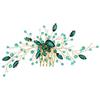 Seloobant Accessorio per capelli in cristallo verde smeraldo per capelli da sposa, damigelle d'onore