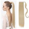 TESS Coda Capelli Extension, Posticci per capelli Extension Coda Di Cavallo Lunga Estensione Sintetici per Donna58cm Biondo scuro e biondo platino (#18/613)
