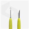 Staleks UNIQ PQ-11/2Y - Spingi cuticole professionale con manico in silicone giallo, per manicure e pedicure, in acciaio inox, sterilizzabile (anello + cursore) + set - 2 pezzi (confezione da 2)