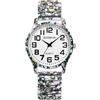OIDEA Boho - Orologio elastico da donna: orologi rotondi analogici al quarzo per signora scala numeri arabi grandi chiari e facili da leggere cinturino in lega - per il tempo libero affari regali