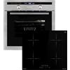 KKT KOLBE Set forno e piano a induzione senza cornice SET8013IH859RL, 60 cm | 4 zone, Girarrosto, Sonda termica, Grill, Aria calda, Guide telescopiche, argento nero