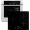 KKT KOLBE Set forno e piano a induzione SET8015IH592FZ, 60 cm argento nero | Zona flessibile, 4 zone, Booster, Grill, Aria calda, Guide telescopiche, Timer automatico