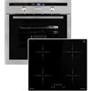 KKT KOLBE Set forno e piano a induzione con cornice SET8013IH859ED, 60 cm | 4 zone, Girarrosto, Sonda termica, Grill, Aria calda, Guide telescopiche, argento nero