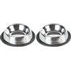 Trixie 2469 - Ciotola a Forma di Gatto, in Acciaio Inox e Gomma, 0,2 l, Diametro 11 cm (Confezione da 2)