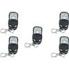 SQUADO Set da 5 Pezzi Telecomandi Universali per Cancelli Automatici, 433,92 MHz, 4 Pulsanti, Codice Fisso,