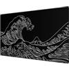 JIALONG XXL Speed Gaming Mauspad Nero 900 x 400mm - XXL Mousepad - Sottomano da scrivania Onda Marina Impermeabile Antiscivolo per Computer, PC e Laptop