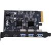 NGFF Adattatore da pannello posteriore USB-C a PCI-E Express Card ASM3142 VL822 con tre prese USB-A Type-A e due porte Type-C da 10 Gbps.