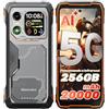 Blackview Xplore 1 5G Rugged Smartphone con Display Secondario, 20000mAh, Dimensity 7050 Telefono Indistruttibile, Android 15, 36GB+256GB/2TB 64MP+20MP Notturna, 6,78 120Hz,OTG/AI/NFC/Arancio