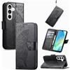 JIUNINE Cover a Libro in Pelle per Samsung Galaxy S26 FE, Nero | Custodia Portafoglio Antiurto in Pelle Sintetica, Motivo Farfalle 3D, Portacarte, Supporto Regolabile, Chiusura Magnetica