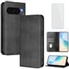 OUEAYIEN Cover per Google Pixel 10/10 Pro Custodia a Libro con Vetro Temperato Nr | Blocco RFID,Antiurto,Pelle Portafoglio Case,Porta Carte,Vintage Flip Custodia per Google Pixel 9 Pro 10Pro Pixel9