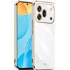 HONLEN Custodia per Smartphone, Compatible with HONOR 600 Pro 5G / HONOR 600 Pro MOLLY Limited Edition (6.57 Inches), Cover Morbida in Silicone TPU, Design del Telaio Galvanico - Bianco