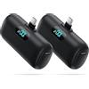 Feob Mini Power Bank USB C 5000mAh, 15W PD 3.0A Carica Rapida Caricabatterie Portatile Compatta e Carino Powerbank Batteria Esterna con LED Display per iPhone 17/16/15, Samsung, Note, Huawei ecc