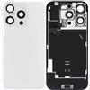 BAYERQ Vetro Posteriore Compatibile iPhone 16 Pro Max Premontato NFC Magnete Supporto Metallo Anelli Fotocamera (Bianco)