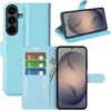 JIUNINE Cover a Libro in Pelle per Samsung Galaxy S26 FE, Blu | Custodia Portafoglio Antiurto in Pelle Sintetica a Grana Litchi, Portacarte, Chiusura Magnetica, Supporto Regolabile