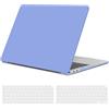 TECOOL Custodia MacBook Air 13 Pollici Retina M1 2020 2019 2018 A2337 A2179 A1932 con Touch ID, Case Cover Opaca Rigida Plastica Ultrasottile +Accessori Copritastiera Silicone, Serenità Blu