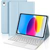 WAVATA Custodia Tastiera per iPad 10 Generazione 10.9 Pollici 2022/11 Generazione 2025 11 A16 con Touchpad, Tastiera per iPad 10 2022 Magnetica Staccabile Bluetooth Italiano ‎QWERTY Layout, Blu