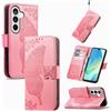 JIUNINE Cover a Libro in Pelle per Samsung Galaxy S26 FE, Rosa | Custodia Portafoglio Antiurto in Pelle Sintetica, Motivo Farfalle 3D, Portacarte, Supporto Regolabile, Chiusura Magnetica