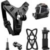 Zyiphor Supporto Action Cam Casco Regolabile Supporto per Casco Moto Mento Action Cam di Azione Accessori, per GoPro Hero 13 12 11 10 9 8 7 Max Insta 360 Ace Pro/2 X5 X4 X3, DJI OSMO Action 5 Pro 4/3