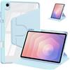 HUOLUNGJIN Custodia rotante per Samsung Galaxy Tab S6 Lite 10.4'' 2024/2022/2020 (SM-P620/P610/P613/P615), con portapenne e cover posteriore trasparente, rotazione a 360°, accensione e spegnimento