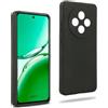 REY Cover in Gel TPU Nera per Oppo RENO12 F 4G/5G - RENO12 FS 5G, Ultra Sottile 0,33 mm, Morbido Flessibile, Custodia Silicone