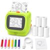 pmstuy IA Mini stampante termica portatile per bambini, gatto AI pittura fai da te | 6 stili artistici, 5 rotoli di adesivi, 6 penne colorate, 1000+ modelli, regali educativi di compleanno natale