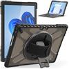TECHGEAR X-Case si adatta a Microsoft Surface Pro 9 13 [compatibile con tastiera] Custodia resistente e robusta antiurto con cinturino da polso girevole a 360 gradi e supporto, colore: Nero/Fumo