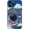 Yonds Queen Custodia per iPhone 12 mini Cute Case, Cool Cartoon Astronaut Planet Moon Space Design Elegante Morbido Bumper Custodia Protettiva (iPhone 12 mini, Blu Moon)