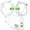 TIBEITA 45W 2-Porte Caricatore Rapido per iPhone 17e/17/Air/16/16e/15 Pro Max Plus, iPad Pro/Air, iPad 10/11 A16 Gen, Original Caricabatterie Accessori USB C Alimentatore con [2M+3M] Lungo Cavo Tipo C