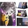 Generico DayQiQiPu Custodia per Samsung Galaxy Tab S3 SM-T820/T825 (9,7 Pollici) in pelle PU Caso a Portafoglio Cover Ribaltabile Motivo Ombra di Gatto Guscio con Supporto e Auto Wake/Sleep, 05