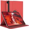 EAZY CASE Custodia per tablet per iPad Air 13 M4 (2026) da 13 pollici, Smart Cover per tablet, con funzione di supporto, girevole a 360°, in ecopelle, rosso