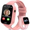 EUNICECG 4G Smartwatch Bambini con GPS localizzatore Telefono Videochiamate | Modelli di Aula Chat Vocale Giochi Sveglia SOS Calcolatrice - Digitale Orologio Smartwatch Bambina Bambino Compleanno Regalo