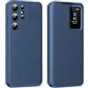 Hovisi Custodia per Samsung S26 Ultra Smart View, a portafoglio, per Samsung Galaxy S26 Ultra 5G, con chiusura a specchio, con scomparto per carte di credito, per Galaxy S26 Ultra Smart (blu)