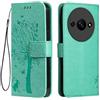 Topme Custodia in Pelle per Redmi A3 / Redmi A3X / POCO C61 (6.71 Inches), [ Cover per Telefono in Stile Gatto e Albero] - Verde