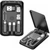 AMPLE Adattatore intelligente multifunzione Cavo dati di archiviazione per schede Convertitore di linea di ricarica multi-tipo USB Tipo C Adattatore strumento Contiene scatola USB con luce LED Caricatore