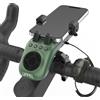 UPPEL Altoparlante Bluetooth per Bicicletta Casse Bluetooth V5.1 5000mAh Accumulatore di energia/Luci Bici/Campanello della bici/Card SD/TF Funzione 10 in 1 (Verde)
