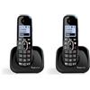 Amplicomms BigTel 1500 Cordless DECT Big Button Phone, Potenziamento audio, Suonerie extra forti, Compatibile con apparecchi acustici, Protezione chiamate (Confezione da 2)