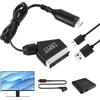 UKOFEW Convertitore da SCART a HDMI, Adattatore SCART a HDMI, Convertitore Audio Video, per TV, DVD, Monitor, Proiettori