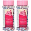 FunCakes Nonpareils Senza Glutine Rosso Bianco Blu: Cake Sprinkles, grande gusto, Perfect per la decorazione di torte, Sprinkle Mix. - 80 g. (Confezione da 2)