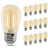 BESLAM S14 Lampadine a filamento LED 2W, Lampadina Edison in plastica bianca calda 2200K equivalente a 40W incandescenza, E27 130LM per sostituzione lampadine per luci esterne impermeabili, 15 pezzi
