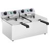 Royal Catering Friggitrice Professionale Friggitrice Elettrica Doppia RCTF-13DH (2 x 13 L, 2 x 3200 W, 230 V, 60-200 °C, Timer 60 min, incl. 2 x Cestello)