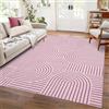 LuxFocus Tappeto moderno geometrico per soggiorno, 160 x 230 cm, rosa | circa Tappeto a pelo corto da 6 mm, ultra sottile, lavabile, minimalista, per camera da letto, ufficio, antiscivolo